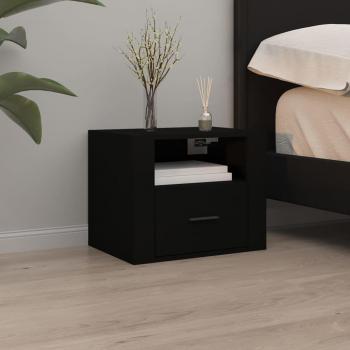 Mesita de noche de pared vidaXL negro 50x36x40 cm
