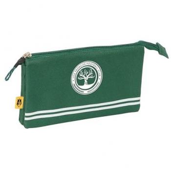 Portatodo Triple Kings League Troncos Verde Oscuro 22x12x3 cm - Estuche Escolar Infantil, Cómodo y Versátil, Calidad y Resistencia