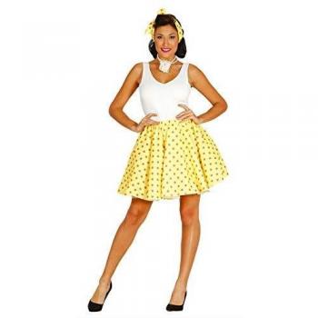 Disfraz Completo Pin Up Amarillo con Foulard Talla Única a Pois