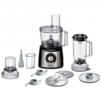 Siemens mk3501 m Robot de cocina, 800 W, 2,3 L Acero Inoxidable Bol, batidora, – Picadora universal, color negro/acero inoxidable cepillado)