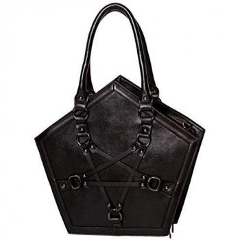 Banned Apparel Evocation Pentagrama Gótico Negro correas bolso