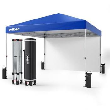 Carpa Plegable Azul 3 x 3 m con Protección UV y Cierre Central para Jardín y Fiestas