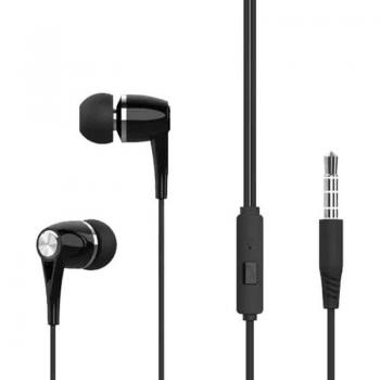 XO EP21 Auriculares Intrauditivos con Micrófono - Controles en Cable - Conexión Jack 3.5mm - Cable de 1.20m - Color Negro