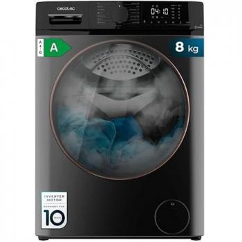 Cecotec Lavadora de Carga Frontal Bolero DressCode 8610 Inverter Steel A - 8 kg, 1400 rpm, Steam Max, Motor Inverter Plus, 15 Programas, OnSmart, Smooth Wash,