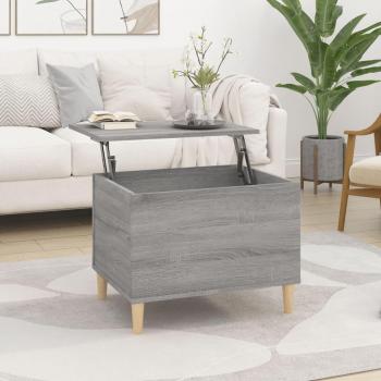 Mesa de centro madera contrachapada 60x44,5x45 cm en color blanco y negro, con acabado brillante, ideal para salón o comedor, también conocida como mesita auxiliar o mesa de café