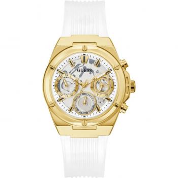 Guess Stylish Silicone Band Watch, White female, Size: ONE SIZE
