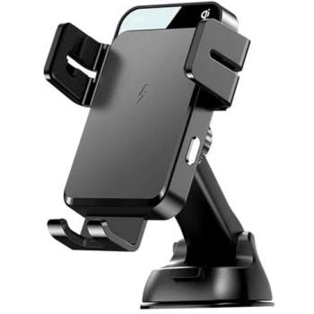 Soporte de Carga Inalámbrica para Coche Joyroom JR-ZS219 con Cargador Inductivo de 15W, Color Negro, Compatible con Smartphones de 4.6 a 6.8 Pulgadas