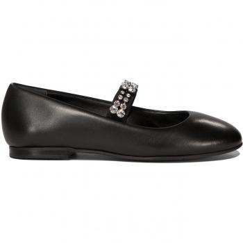 Casadei Women's Black Crystal Ballet Flats Size 6 US