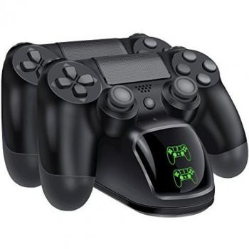 BEBONCOOL Cargador Mando PS4 de controlador PS4, Soporte Mando PS4 USB Carga Rápida para DualShock 4, Estación de Carga PS4 en Color Negro para Sony Playstation4 / PS4 / PS4 Slim / PS4 Pro Controller