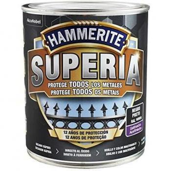 Hammerite Superia Esmalte antioxidante al agua Satinado Negro 750 ml