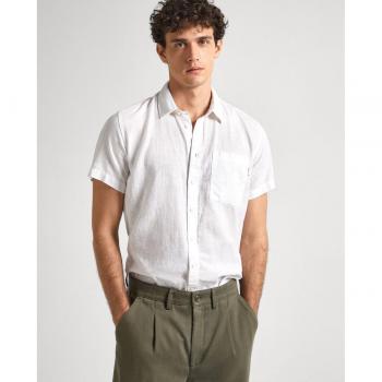 Camisa de lino Pepe Jeans para hombre en color blanco modelo Paige