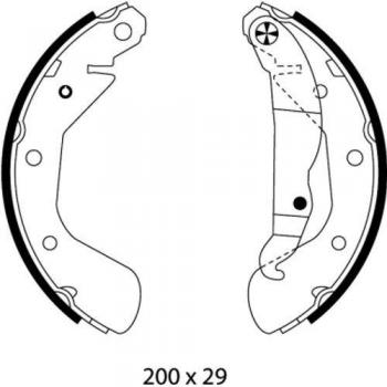 Juego de zapatas de freno HELLA 8DB 355 002-461 para OPEL Corsa C con levante de freno a mano