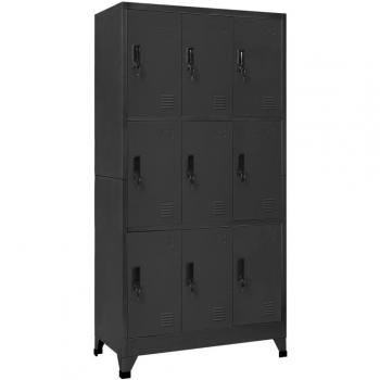 vidaXL Locker Cabinet Anthracite 90x45x180 cm Steel - Type: Locker Cabinet; Color: Anthracite; Dimensions: 90x45x180 cm; Material: Steel