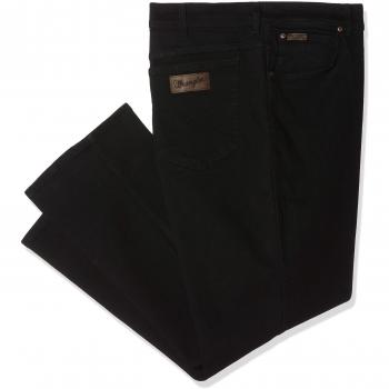 Wrangler Texas Stretch Black Overdye Jeans for Men Size 44