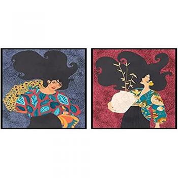 Cuadro DKD Home Decor Mujer 53 x 4,3 x 73 cm Moderno (2 Unidades)