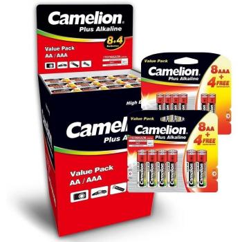 Expositor Camelion 48x8+4 Gratis Plus Alcalina AA + 36x8+4 Grati