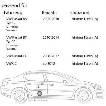 VW Passat 3C & CC - Lautsprecher Heck - Eton POW 172.2 Compression - 16cm 2-Wege System - Einbauset