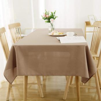 Deconovo Manteles de Mesa Rectangular Efecto Lino 137 x 200 cm Caqui