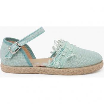 Alpargatas de Ceremonia Pisamonas con Puntilla y Flores - Tallas 22 a 34, Alpargatas de niña de ceremonia con puntilla
