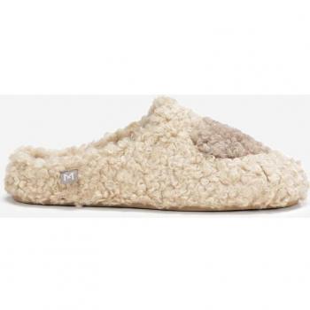 Zapatilla de Casa MACARENA Judit Beige | Zapatillas de casa abiertas destalonadas con forro de textura borrego y detalle de corazón contrastado - Comodidad y Estilo