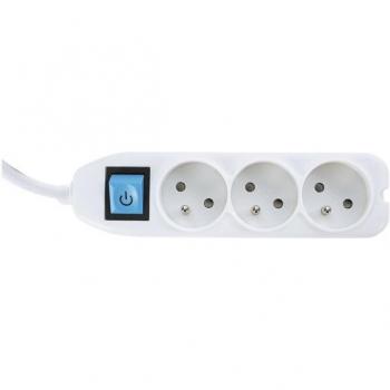 Regleta con caja organizadora de cables y 3 tomas de tierra