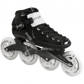 Playlife pl Performance Racing Patines en línea Negro de color blanco, negro-blanco, 33