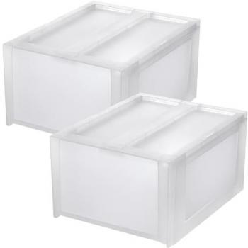 Set de 2 Cajas de Almacenamiento Modular Tontarelli 13L - Ideal para Tenerlas Apiladas
