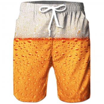 RAISEVERN Verano para Hombre Festival de la Cerveza en 3D Pantalones Cortos Divertidos Bañadores Troncos de natación XXXL