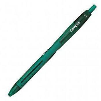 Bolígrafo retráctil con tacto de goma Campus Colours 0,7 mm Verde