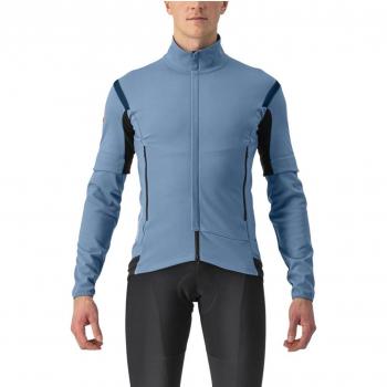 Chaqueta Castelli Perfetto RoS 2 Convertible GORE-TEX INFINIUM™ azul acero, mangas desmontables, talla S