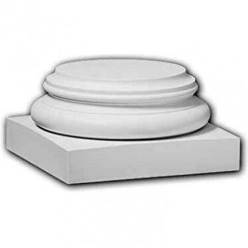 Base de columna decorativa blanca 113700 Profhome diseño clásico atemporal