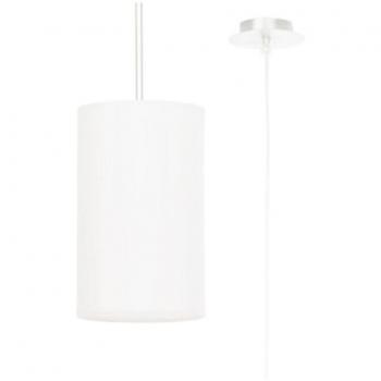Lámpara Suspendida Otto 15, Diseño Glass, Acero y Tela Blanca, E27, LED, 125cm