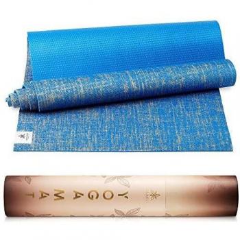Esterilla Yoga Antideslizante - Colchoneta Gimnasia Gruesa y Plegable con Correa Yoga Mat para Deporte en Casa, Fitness, Gimnasia y Pilates - Alfombra de Goma y Mat de Yute Ecológico