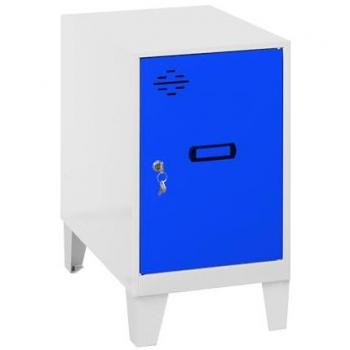 Casillero SIMONLOCKER DISM.MINI 475x300x500 + PIES BLA/AZU - Metal, Blanco/Azul, 575x300x500