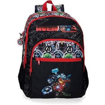 Marvel Los Vengadores Avengers Armour Up Mochila Doble Compartimento Adaptable a Carro Azul 33x44x13,5 cms Poliéster 19.6L