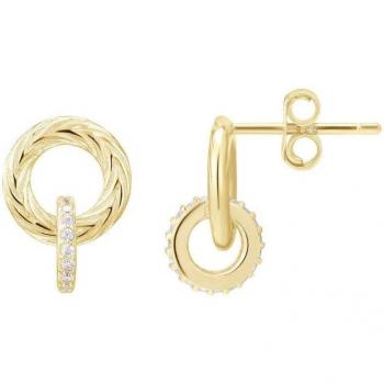 Pendientes Earcandy Diana de plata y baño de oro amarillo 18k