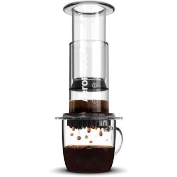 Cafetera AeroPress Transparente 3 en 1 - Prensa Francesa, Pour Over y Espresso, Portátil para Viaje y Camping, Incluye 100 Filtros