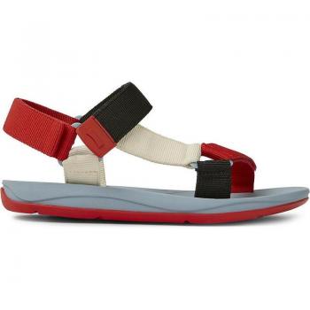 CAMPER Match Sandals for Men - Red, White, Black, Size 43, Cotton Fabric