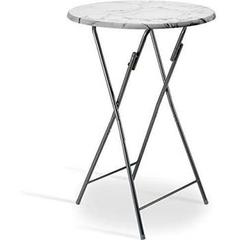 Mesa Alta Plegable de Mármol Blanco 130x60cm para Interior y Exterior