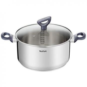 Tefal Daily Cook - Cacerola de acero inoxidable de 24 cm, 4 Litros, base reforzada, aptas para todo tipo de cocinas incluido inducción, gran conductividad y resistencia con materiales reciclados