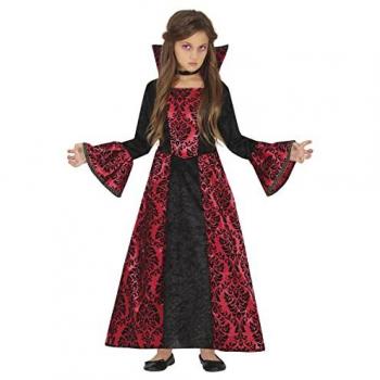 Disfraz de Vampiresa Gótica Infantil Rojo y Negro para Halloween - Guirca 3-4 Años