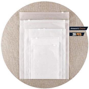 HVDHYY 20 PCS Bolsas de Almacenamiento de Viaje Bolsas de plástico Ziplock Organizador de Equipaje resellable Bolsa Transparente esmerilada 13.77* 17.7 / 35cm * 45cm