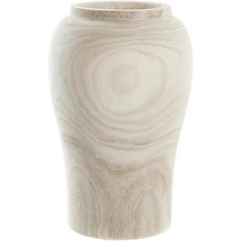 Jarrón DKD Home Decor Marrón Natural 15 x 15 x 24 cm, Jarrón de paulownia natural marrón