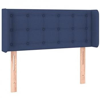 Cabecero con LED de Tela Azul 93x16x78/88 cm