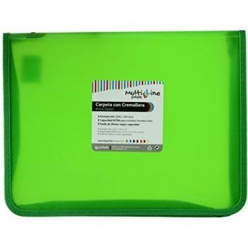 Grafoplas 4802220 - Carpeta con cremallera, color verde, A4+