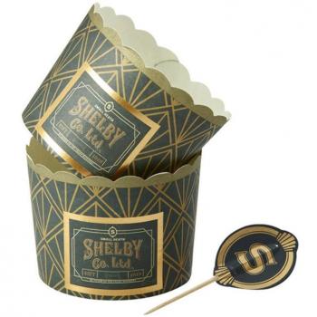 Smiffy's Pack de 8 Papeles para Magdalenas Peaky Blinders y adornos