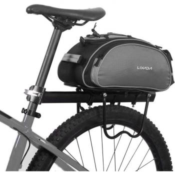 Lixada Bolsa Trasera para Bicicleta Multifuncional Bolsa de Asiento Trasero Bolsa de Hombro para Ciclismo al Aire Libre