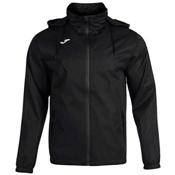 Chubasquero Trivor Hombre Negro - Impermeable, ligero, transpirable, con capucha ajustable, cierre frontal con cremallera y bolsillos laterales