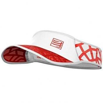 COMPRESSPORT - Visera para Correr en Rojo/Negro - Spiderweb Ultralight Visor - Ultraligero y Altamente ventilado - Fibras de Secado rápido, Rojo/Blanco