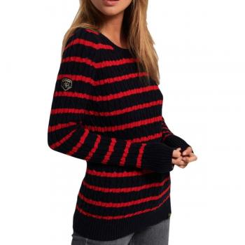 Superdry - Jerséi - para Mujer Azul Azul Marino y Rojo 38